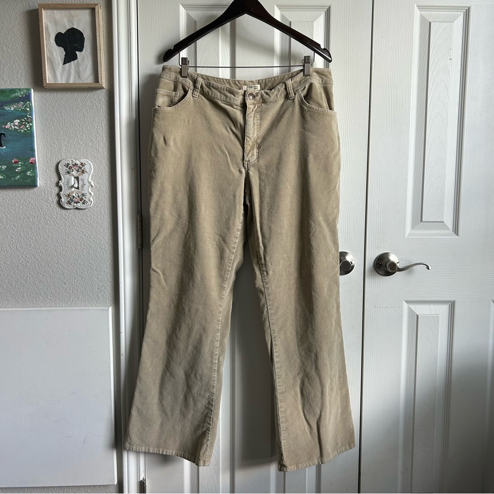Tan corduroy wide leg pants retro normcore